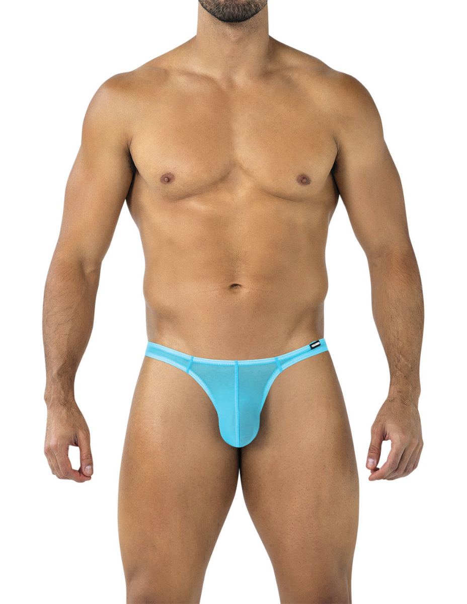 SP4NDEX GLOW by C4M - Mesh Turquoise Brazilian Thong